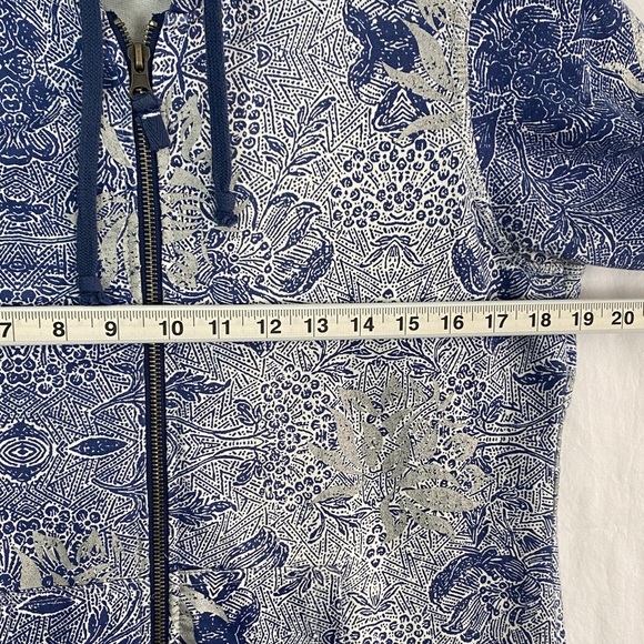 Buffalo David Bitton Full Zip Hoodie Blue and White Patterned Size Large - Picture 10 of 11